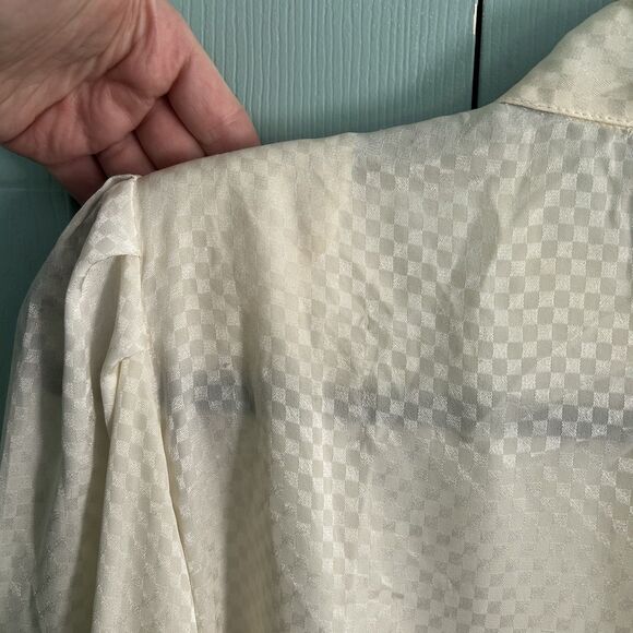 San Andre Vintage Button Up Blouse Small Castle Edwardian Pirate Bishop Sleeve - Picture 10 of 12